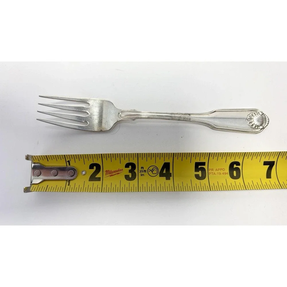 Oneida Community Cube Silver Shell 1978 Silverplate Salad Forks Set of 4 Good